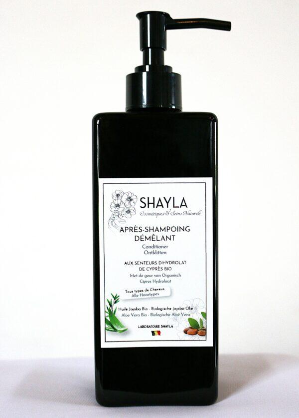 SHAYLA cosmetics - apres-shampoing-demelant-naturel-shayla-cosmetiques-belge-avec-hydrolat-cypres-bio-scaled.jpg